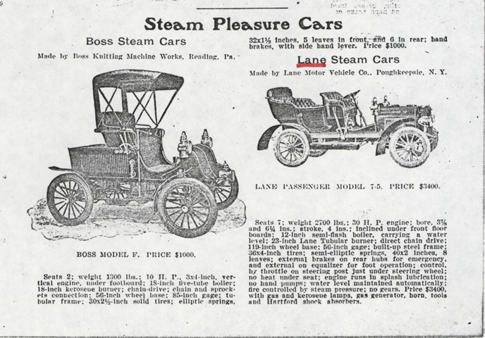 Lane Motor Vehicle Company Magazine Advertisement, March 1907, Cycle and Autombile Trade Journal, p. 226, Conde Collection