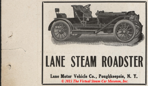 Lane Motor Vehicle Company Magazine Advertisement, Cycle and Automobile Trade Journal, April 1909, p. 309, Conde Collection