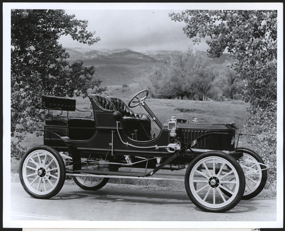 1909 Stanley Steam Car shown at William Lear's Vapor Turbine Coach at Leareno, ca: early 1970s