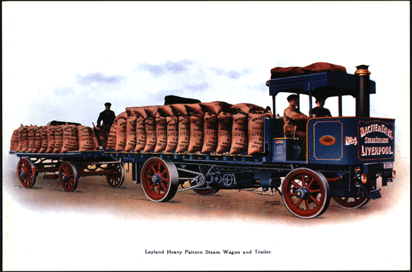 Leyland Heavy Duty Steam Wagon, Modern Postcard, Front