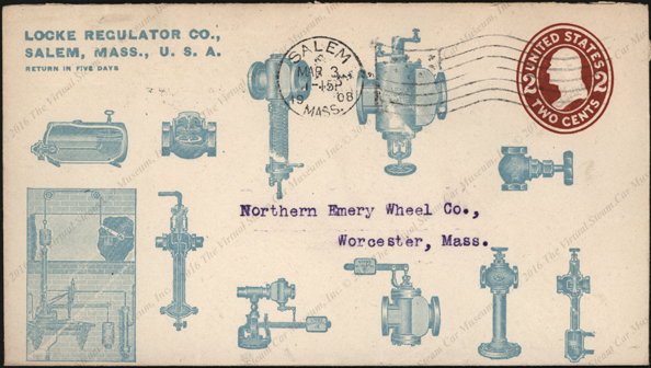 Locke Regulator Company, Advertising Cover, March 3, 1908 Puritan Steam Car, Front