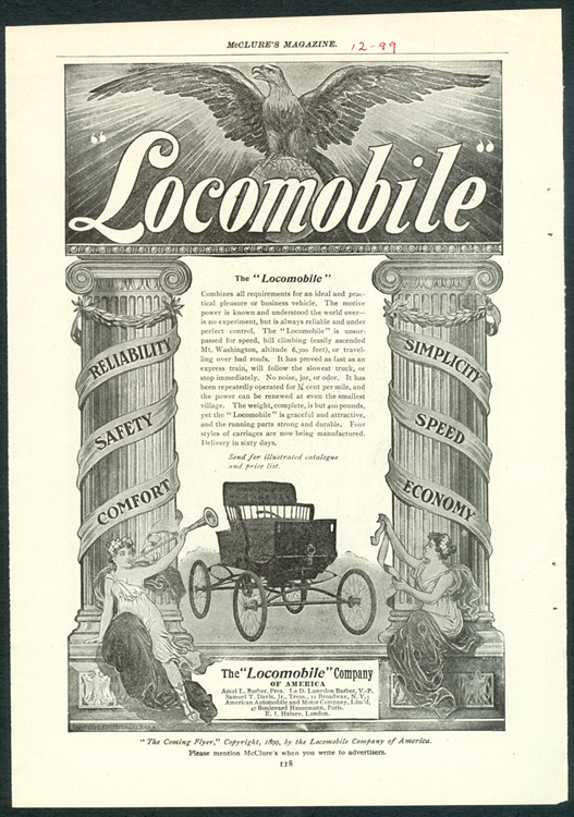 Locomobile Company of America December 1899 McClure's p 118