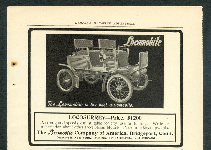 Locomobile Company of America, Harper's Magazine, April 1903, Advertisement.