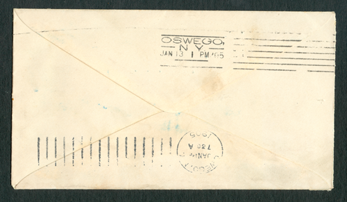 Locomobile Company of America, January 12, 1905, Oswego Letter Advertising Cover, Reverse