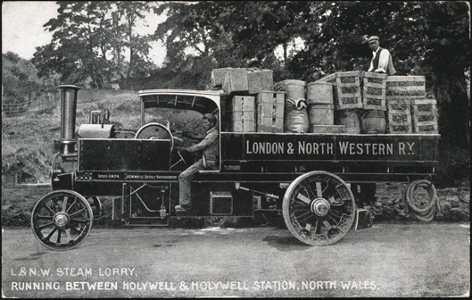 London and North Western Railway Steam Lorry, July 27, 1908, Postcard, Front