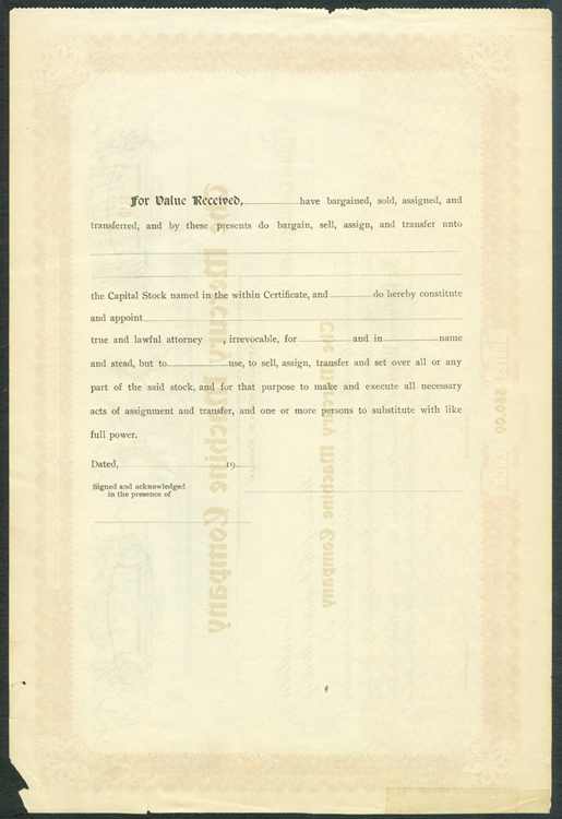 Mercury Machine Co Stock Certificate