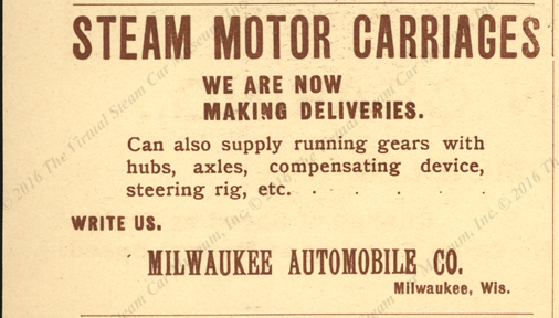 Milwaukee Automobile Company Magazine Advertisement, May 1900