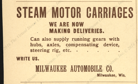 Milwaukee Automobile Company Magazine Advertisement, June 1900