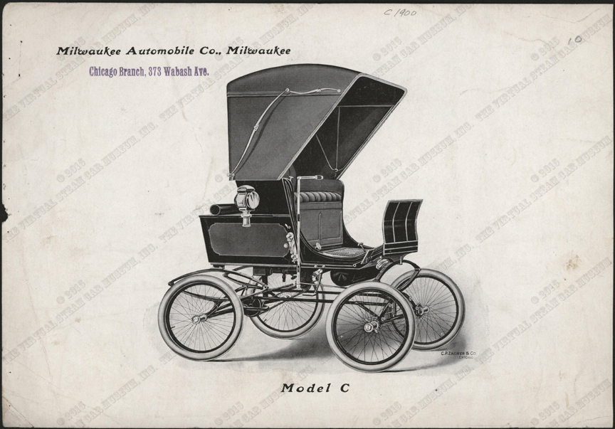 Milwaukee Automobile Company, Advertising Image, 1900 - 1902, Chicago Agent, Conde Collection, Model C