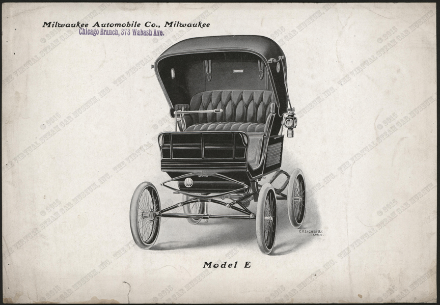 Milwaukee Automobile Company, Advertising Image, 1900 - 1902, Chicago Agent, Conde Collection, Model E
