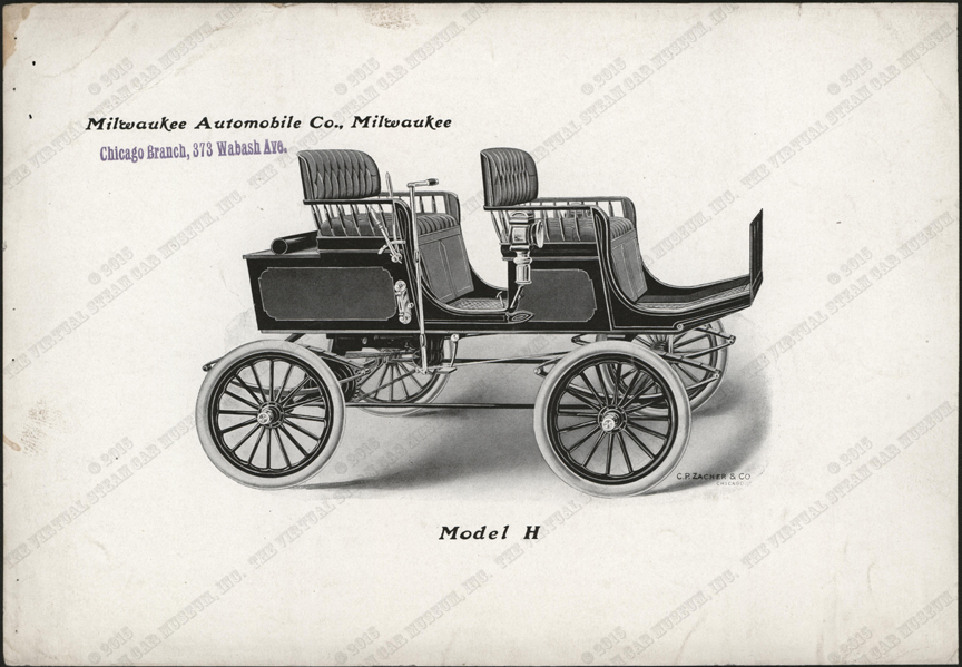 Milwaukee Automobile Company, Advertising Image, 1900 - 1902, Chicago Agent, Conde Collection, Model H