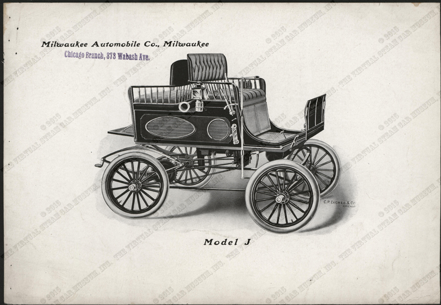 Milwaukee Automobile Company, Advertising Image, 1900 - 1902, Chicago Agent, Conde Collection, Model J