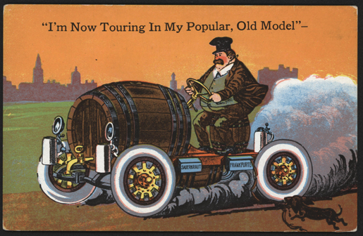 Milwaukee Steam Car German Beer Postcard