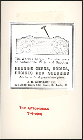 J. H. Neustadt Company, July 9, 1904, The Automobile, Photocopy, Conde Collection.