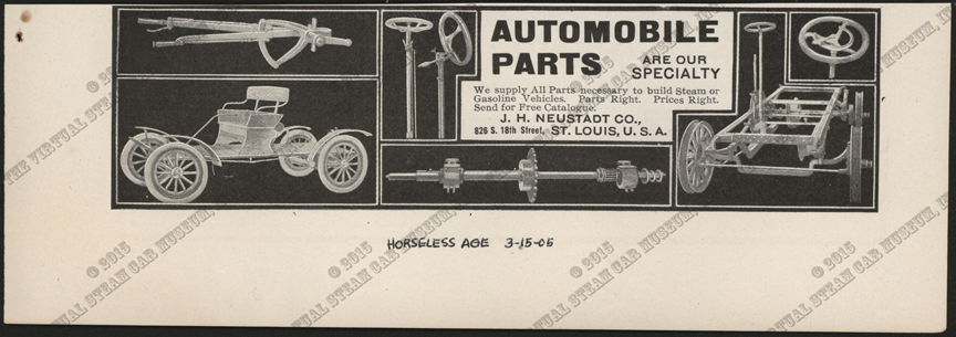 J. H. Neustadt Company, March 15, 1905, Horseless Age, Conde Collection.