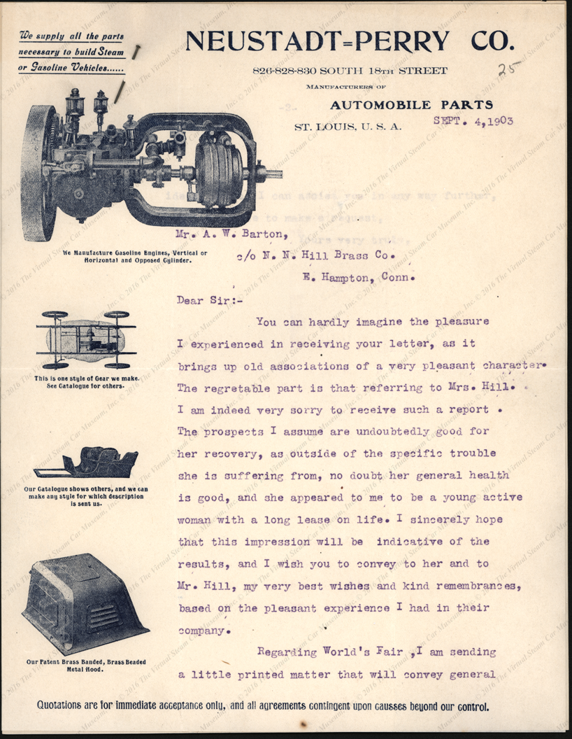 Neustadt=Perry Company, St. Louis, MO, September 4, 1903 Letter, A. W. Barton, p. 1