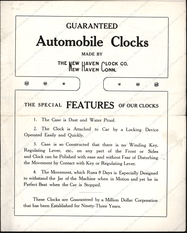 New Haven Clock Company Automobile Clocks