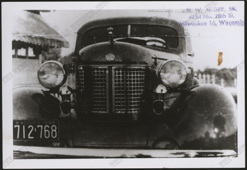 Harry McGee Photograph, 1937 Stanley Steamer, Front, Nichols Collection.