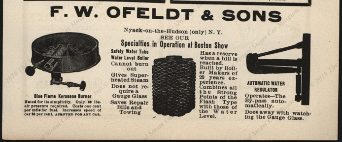 F. W. & Olfelt &  Sons Magazine Advertisement 1904, Cycle and Automobile Trade Journal, p. 463.