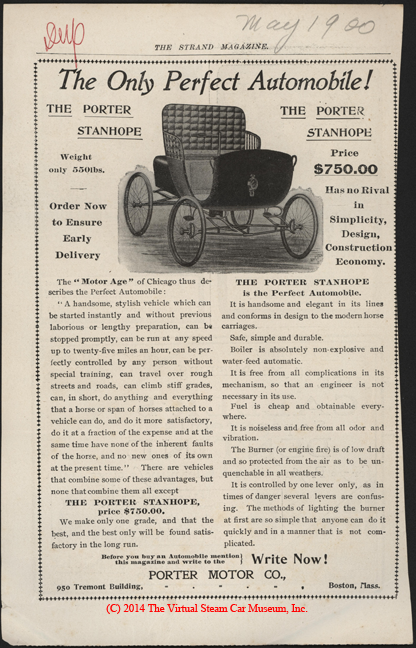 Porter Motor Company, The Strand Magazine, May 1900