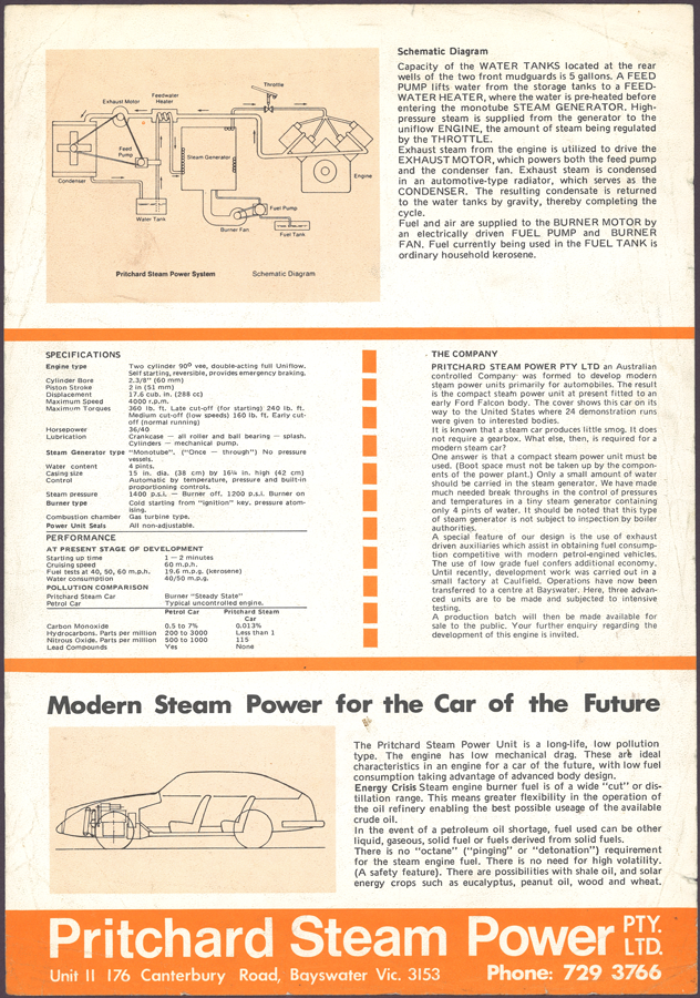 Pritchard Steam Power Pty. Ltd. Brochure