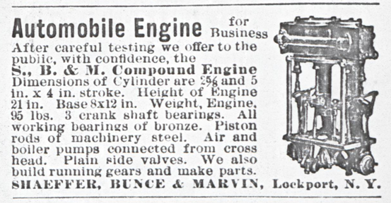 Shaeffer, Bunce, & Marvin, Lockport, NY, Steam Automobile Engine Makers, 1901, Unknown Magazine, Conde Collection