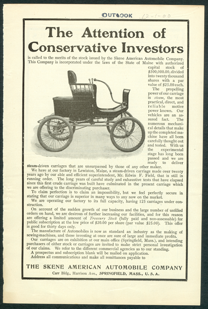 Skeene American Automobile Co Advertisement