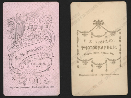 F. E. Stanley Studio Portait, ca: 1875, Auburn, ME