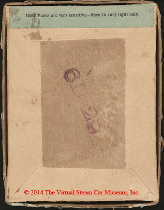 Stanley Dry Plate Company box, Newton, MA, ca: 1885 reverse