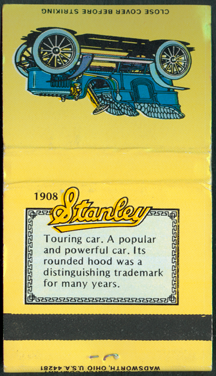 Stanley Steam Car Matchbook Cover