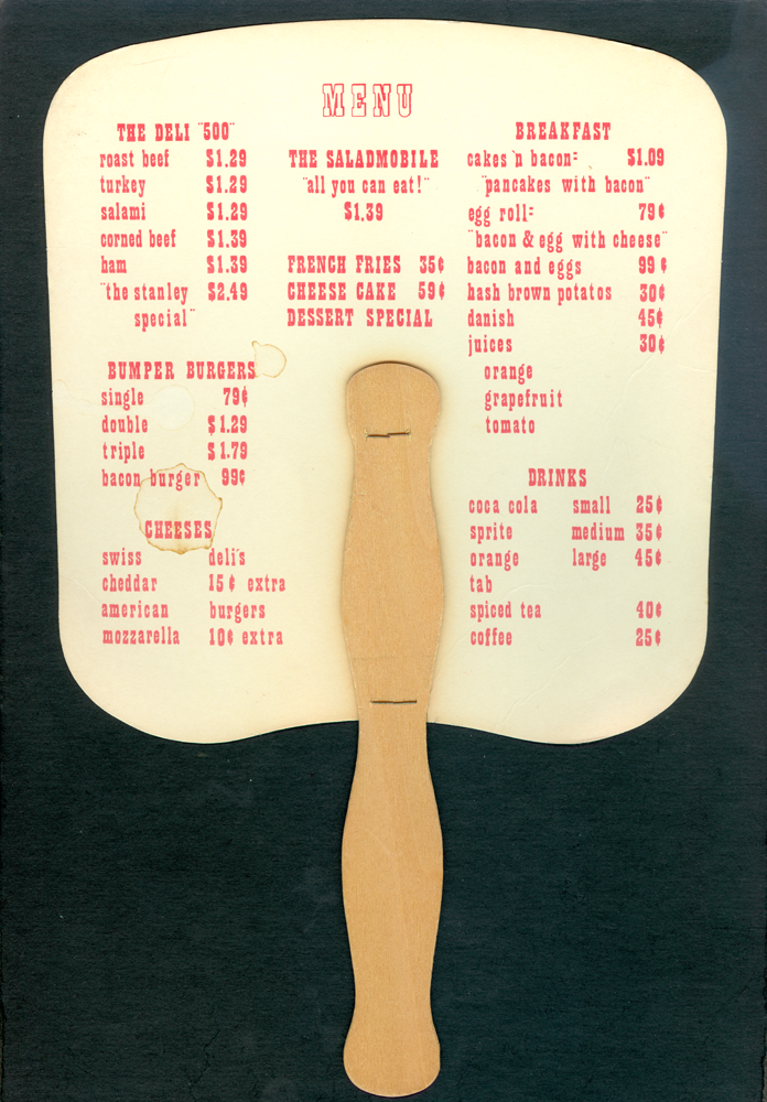 Stanley Steamery Menu Fan