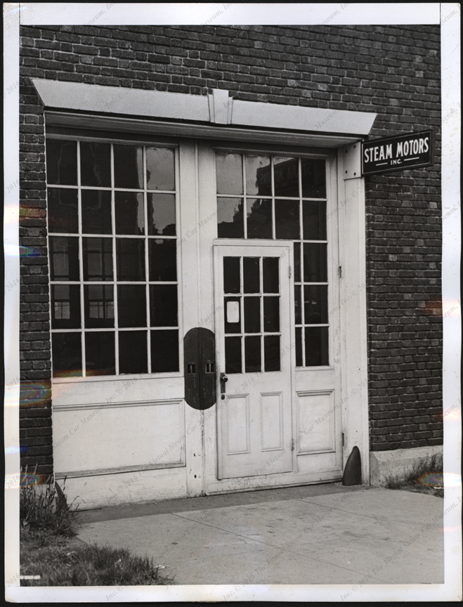 Steam Motors, Inc. Press Photograph, June 1, 1938, Front Door, Front