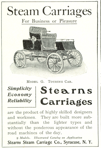 Stearns Steam Carriage Company, July 1902, Country Life in America, p. lxi