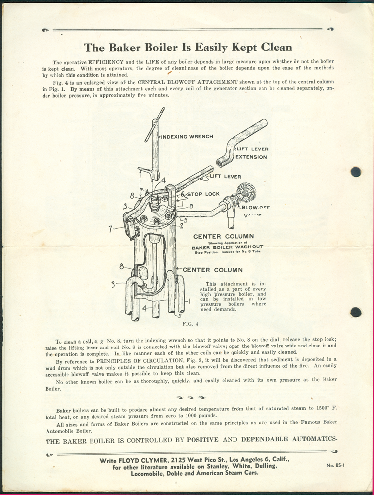 Baker Boiler Brochure Clymer Reprint