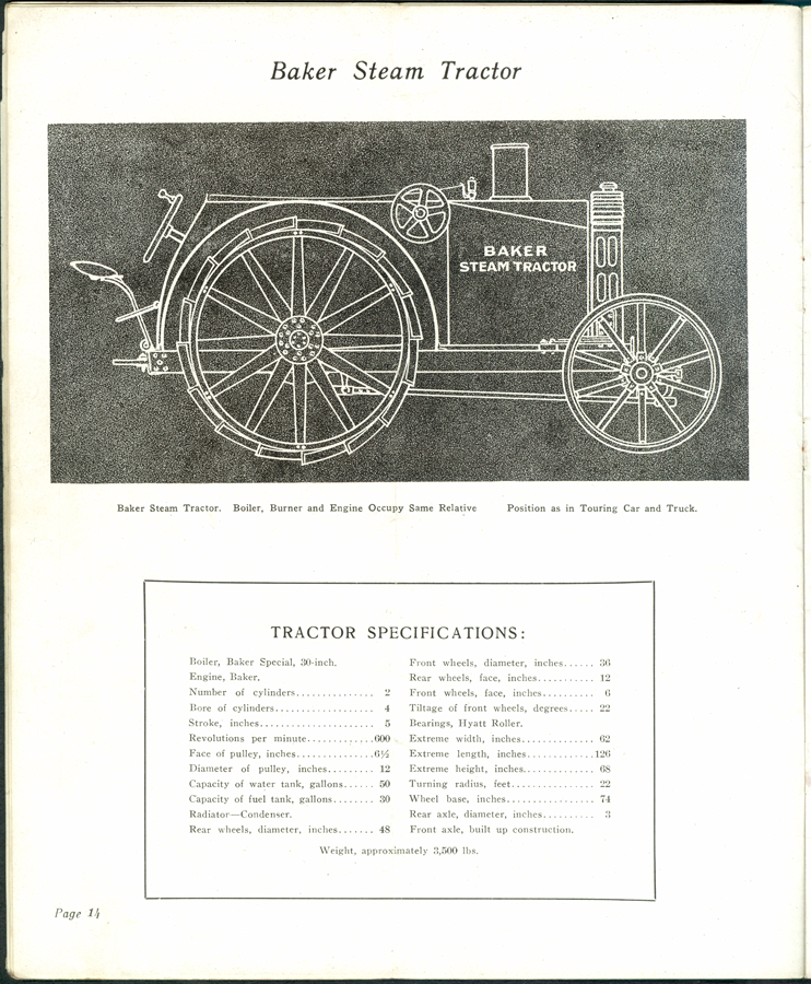 Baker Steam Motors The Iron Hand Brochure