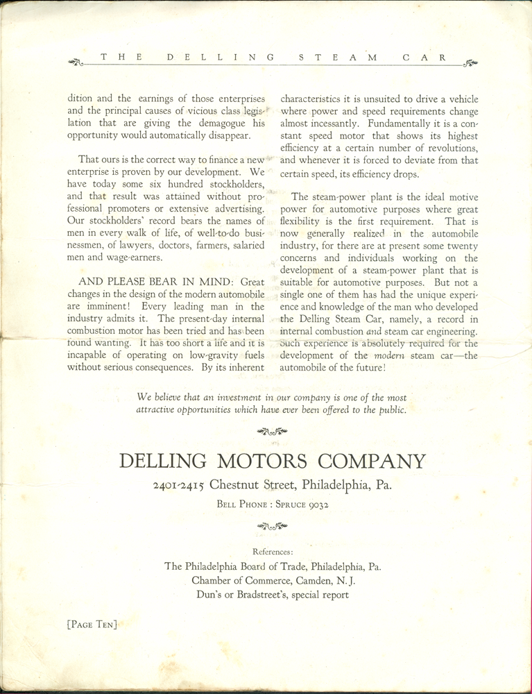 Delling Motor Company Brochure