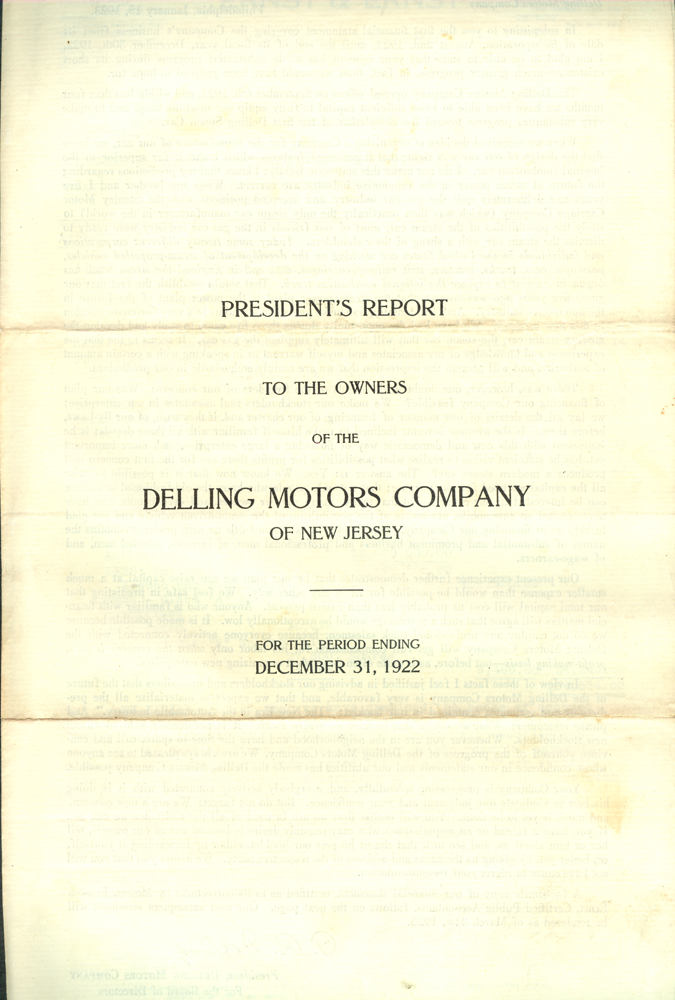 Delling Motors Company Financial Statement