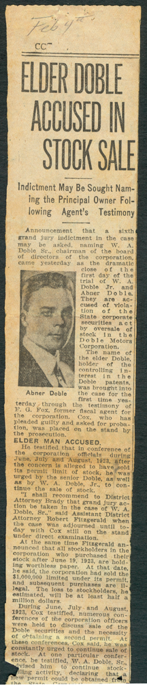 Doble Trial Articles February 4, 1926