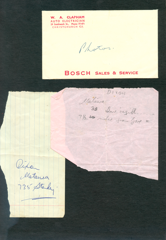 Envelope with John Stewart's Notes