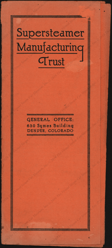 Supersteamer Manufacturing Trust, December 8, 1920, Trade Catalogue