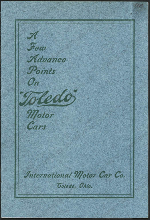 Toledo Steam Car International Motor Car Company 1903 Trade Catalogue Gasoline Cars