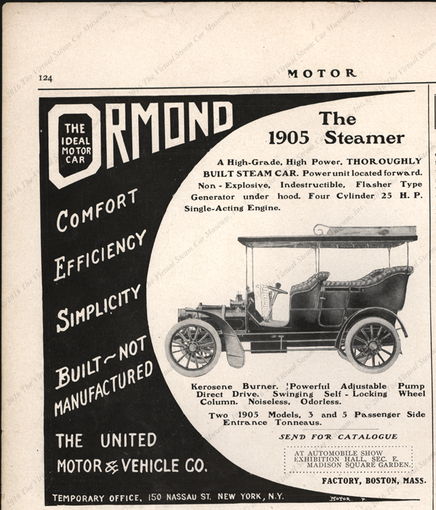 United Motor & Vehicle Company , Motor Magazine advertisement, January 1905