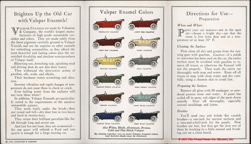 Valentine & Company Automobile Paint Brochure, Valspar Enamel, April 1923, Interior