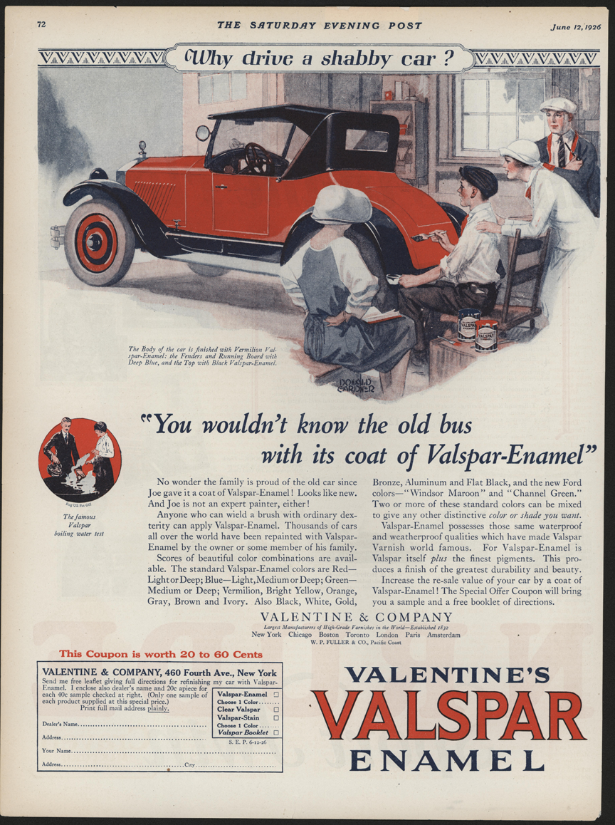 Valentine & Company Valspar Enamel Automobile Paint