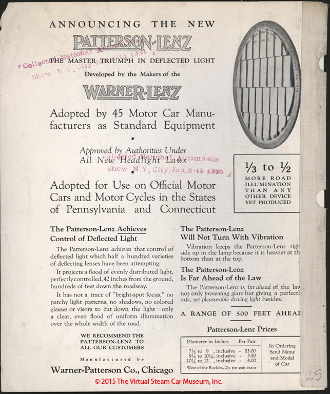 Warner-Patterson Company, Patterson Lenz, 1921 Advertising Brochure
