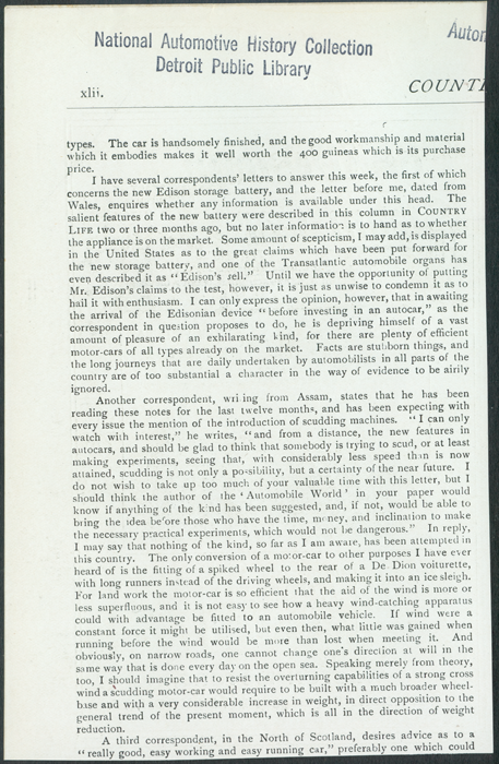 Weston Motors April 12, 1902 Country Life Magazpine