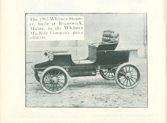 Whitney Machine Company Steam Car, R. S. Whitney, 1903 Floyd Clymer, p. 50