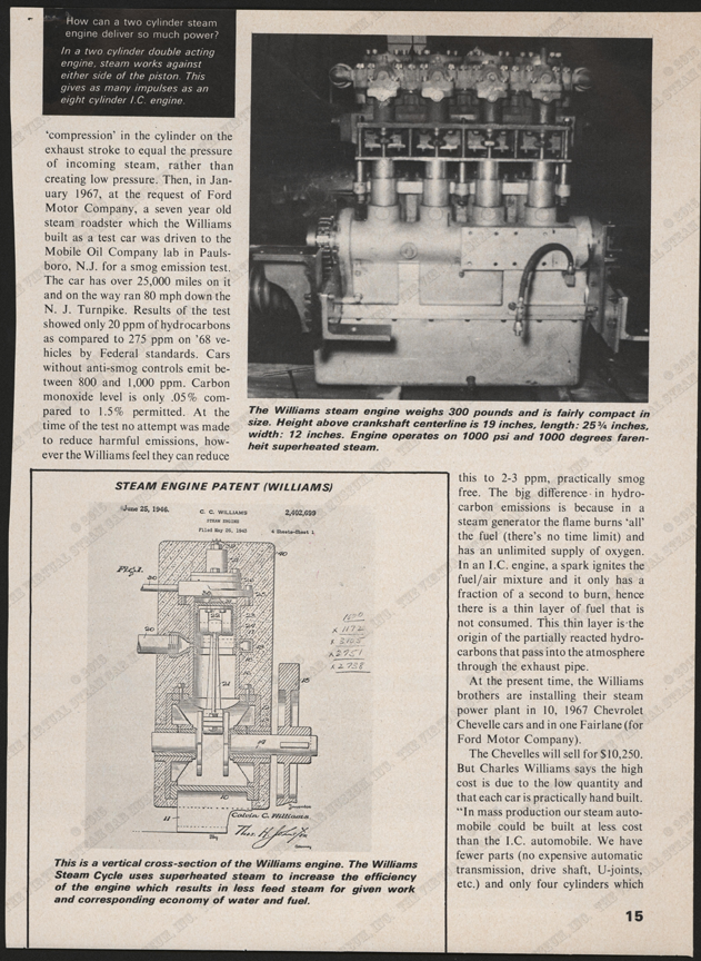 Williams Engine Company, October 1967, Roat Test Magazine, P. 15, Conde Collection.