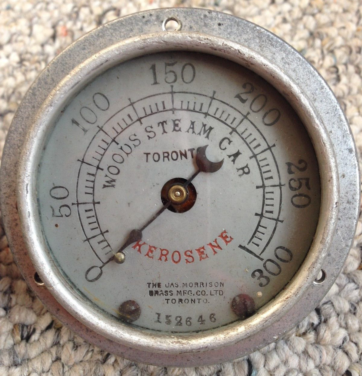 Woods Steam Car Gauge, Toronto Canada